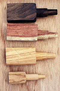 Ebauches réalisées à partir de carrelets tournés (bois européens et exotiques)